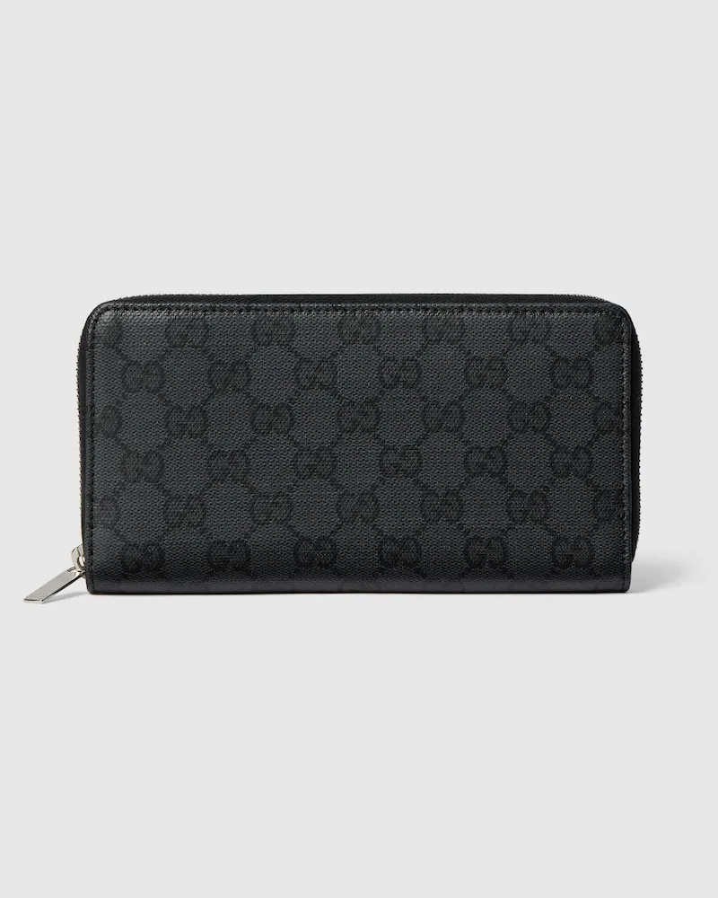 Gucci GG Brieftasche mit Rundumreißverschluss Schwarz