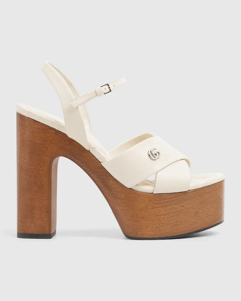 Gucci Damensandale Mit Plateausohle, Größe Weiß