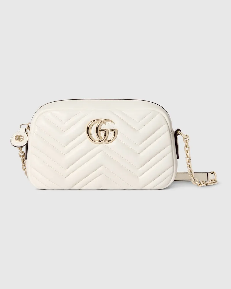 Gucci Kleine GG Marmont Kameratasche Weiß