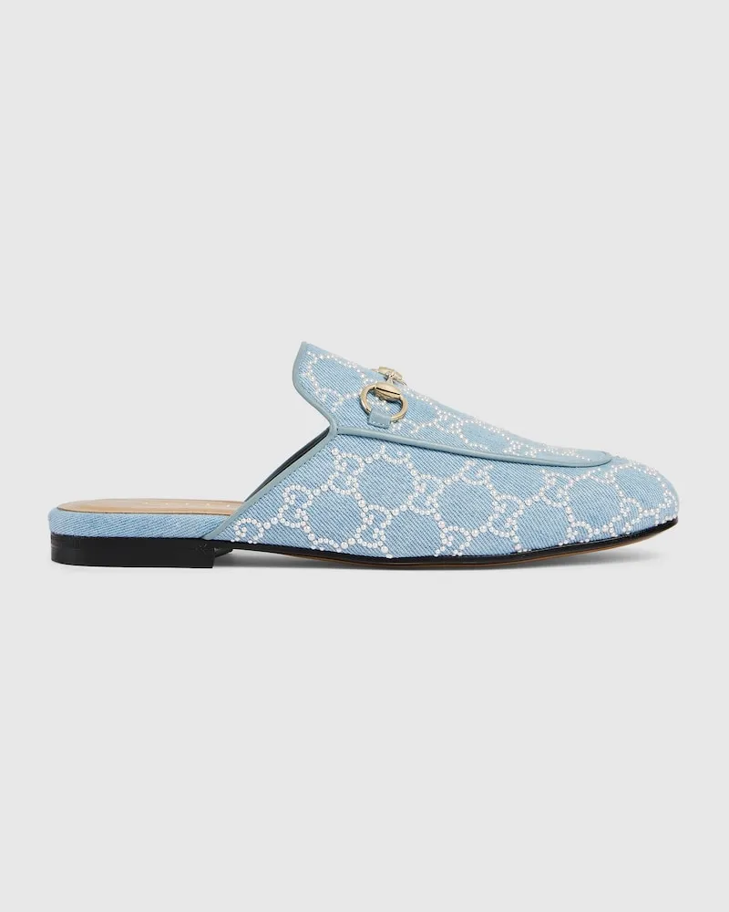 Gucci Mules Princetown Avec Perles Pour Femme, Taille Bleu