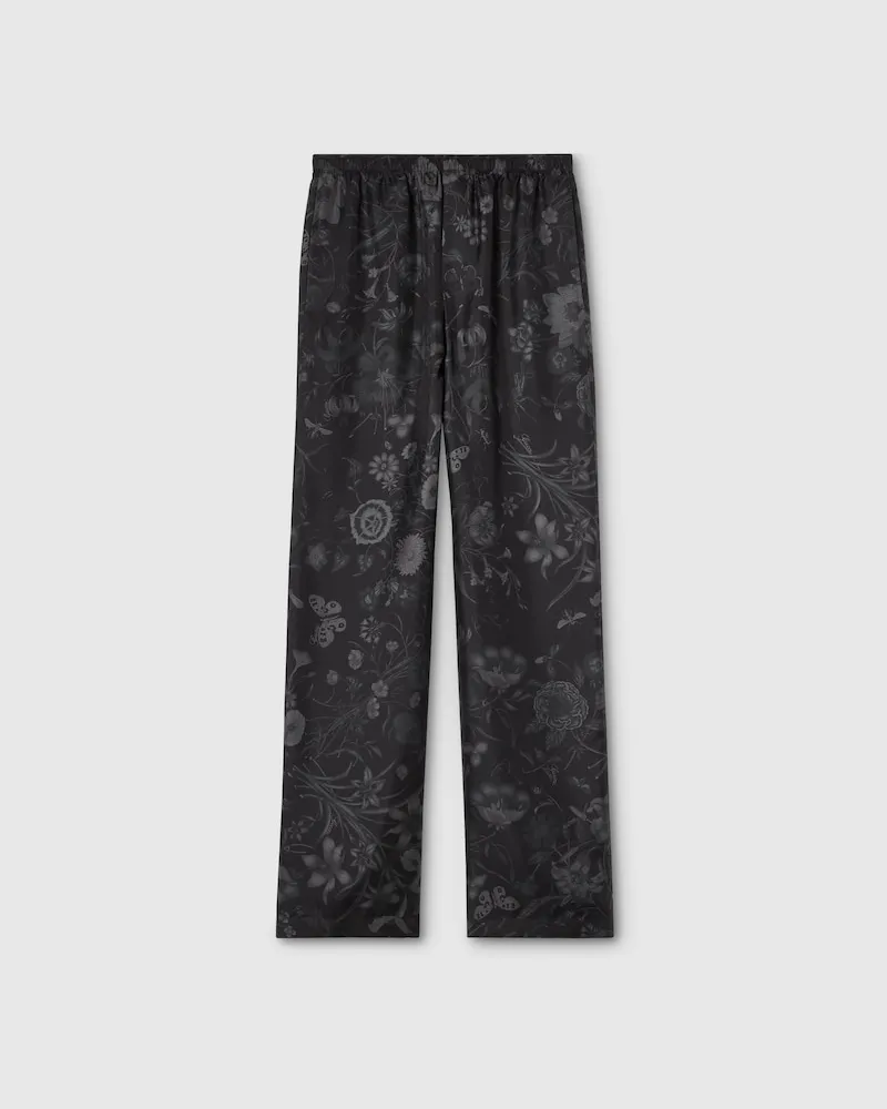 Gucci Hose aus Seidentwill Mit Print, Größe Schwarz