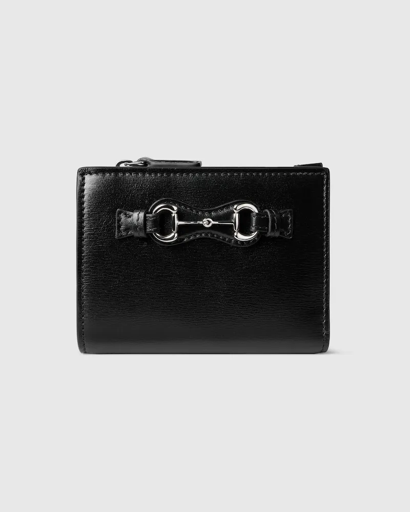 Gucci Kleine Brieftasche mit Horsebit Schwarz