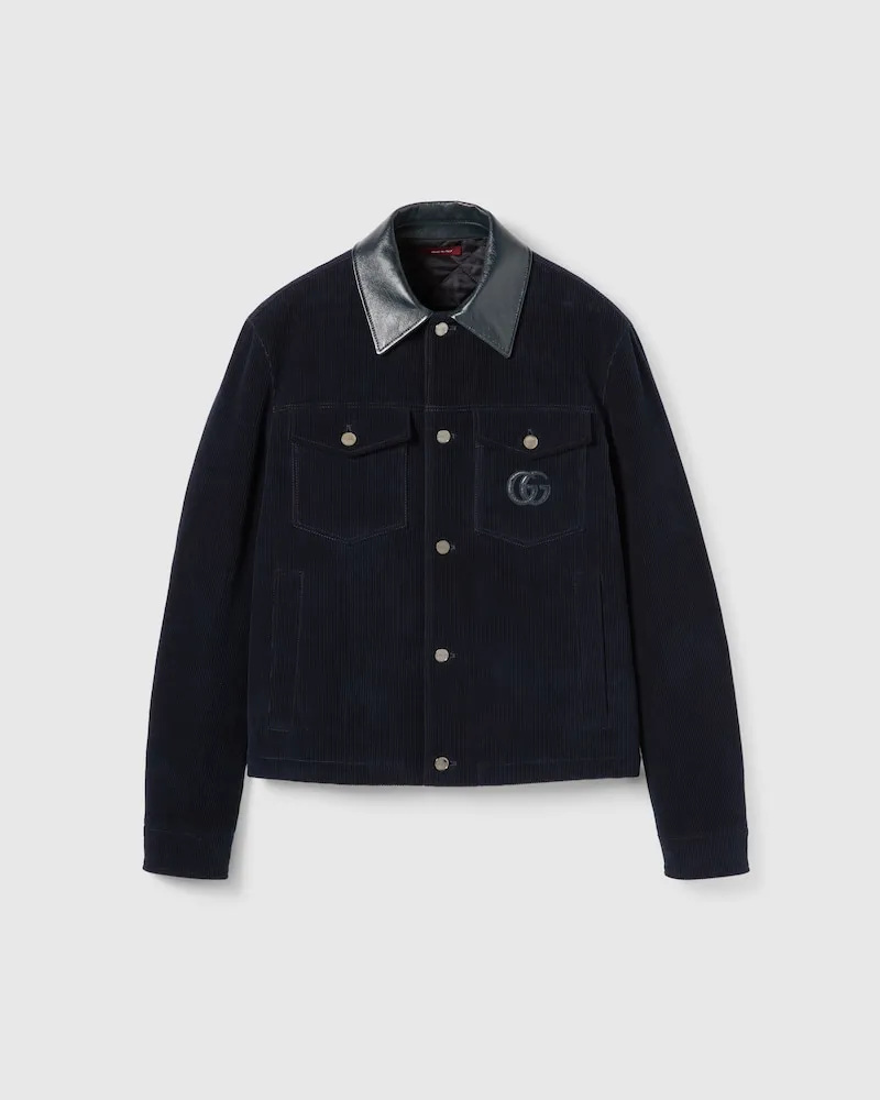 Gucci Jacke aus Baumwoll-Cord, Größe Blau