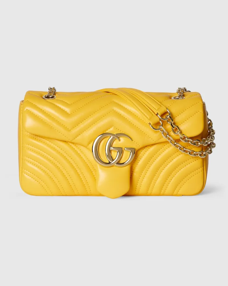 Gucci Sac À Épaule GG Marmont Moyen Format Jaune