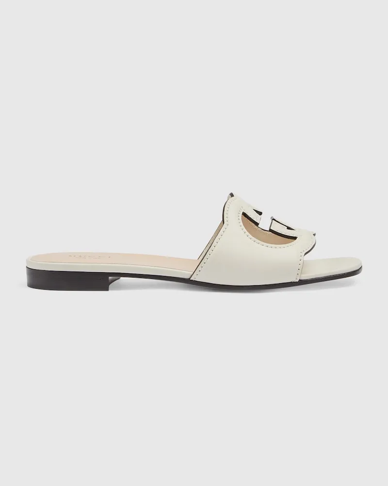 Gucci Damenpantolette Mit GG, Größe Weiß