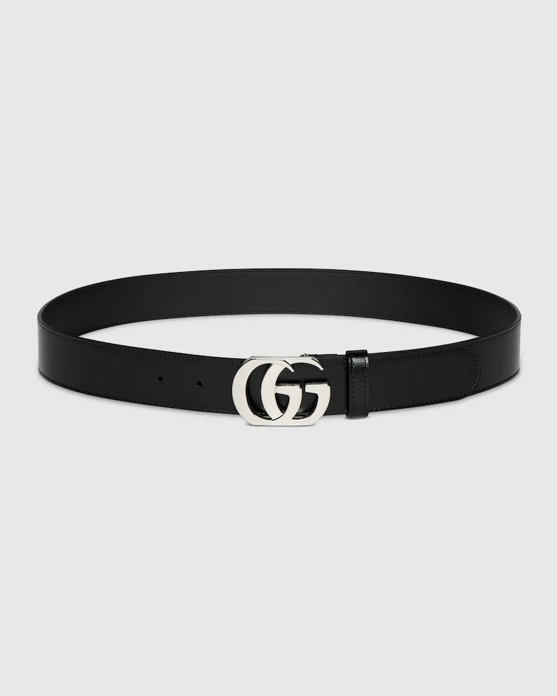 Gucci Cut GG Marmont Gürtel, Größe 95 Schwarz