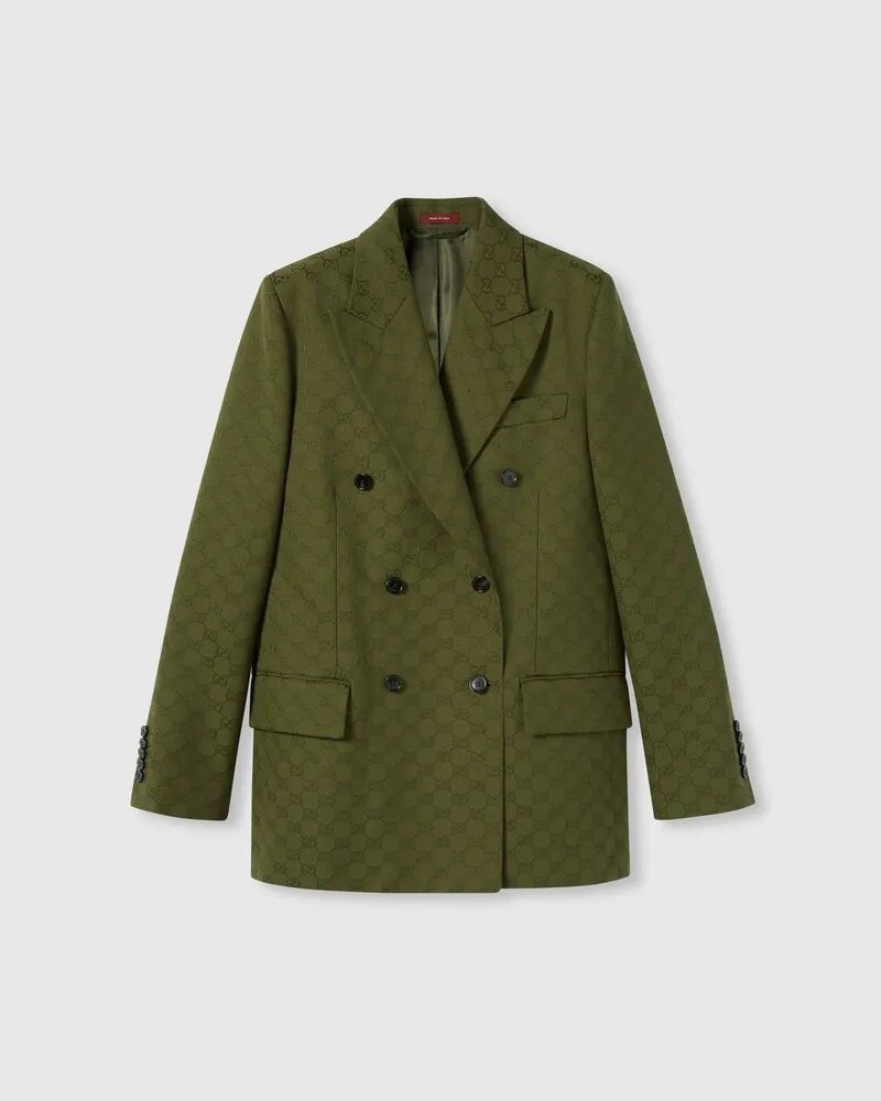 Gucci Blazer aus GG Canvas, Größe Grün