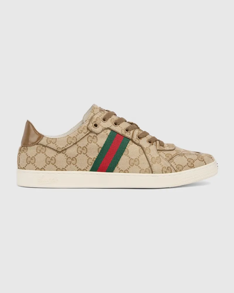 Gucci Stretch Low-Top-Herrensneaker, Größe Beige