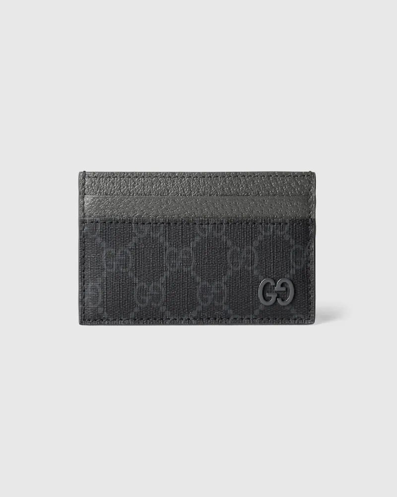 Gucci GG Kartenetui Mit Grauem Besatz Schwarz