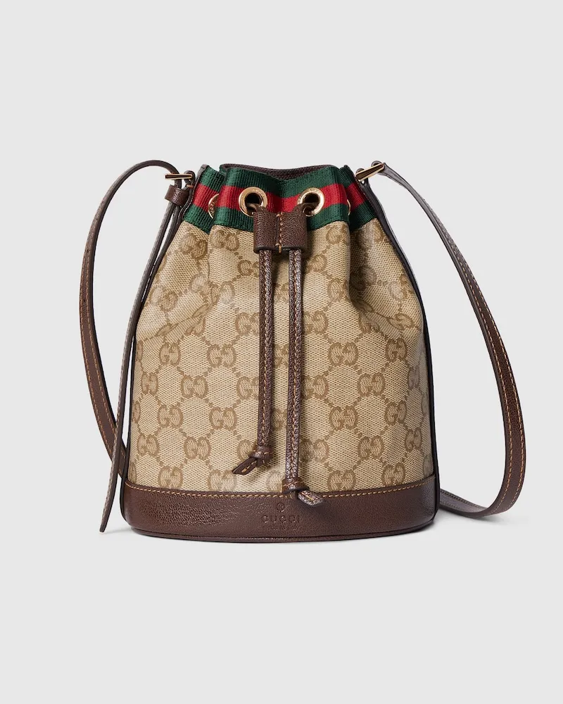 Gucci Mini-Bucket Bag mit Web Beige