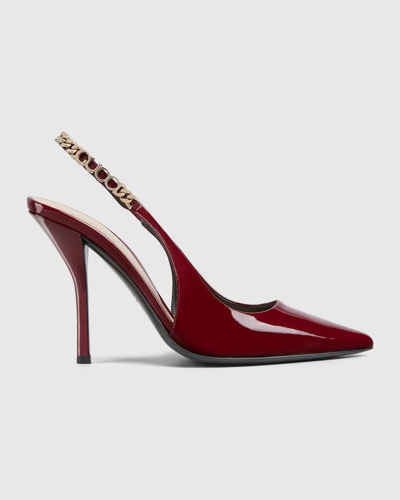 Gucci Signoria Pumps Mit Fersenriemchen, Größe Rot