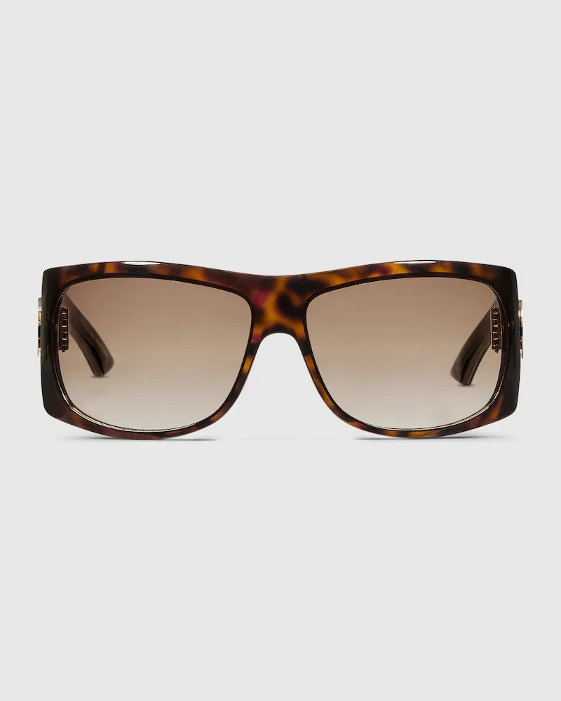 Gucci Sonnenbrille Mit Eckigem Rahmen Braun