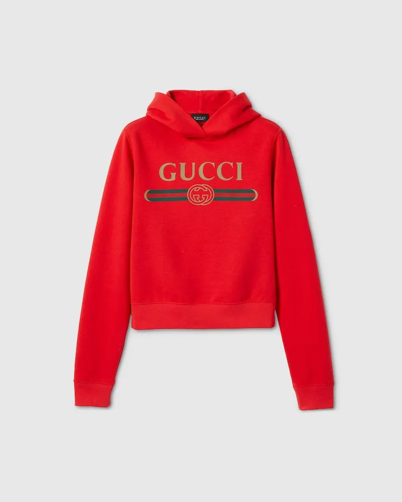 Gucci Sweat-shirt En Jersey De Coton Et Cachemire À Imprimé, Taille Rouge