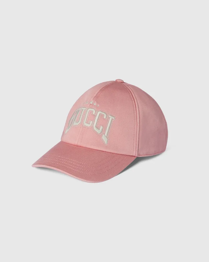 Gucci Baseballkappe aus Baumwolle Mit Stickerei, Größe Pink