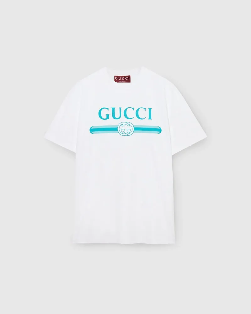 Gucci T-Shirt aus Weichem Baumwolljersey Mit Print, Größe Weiß