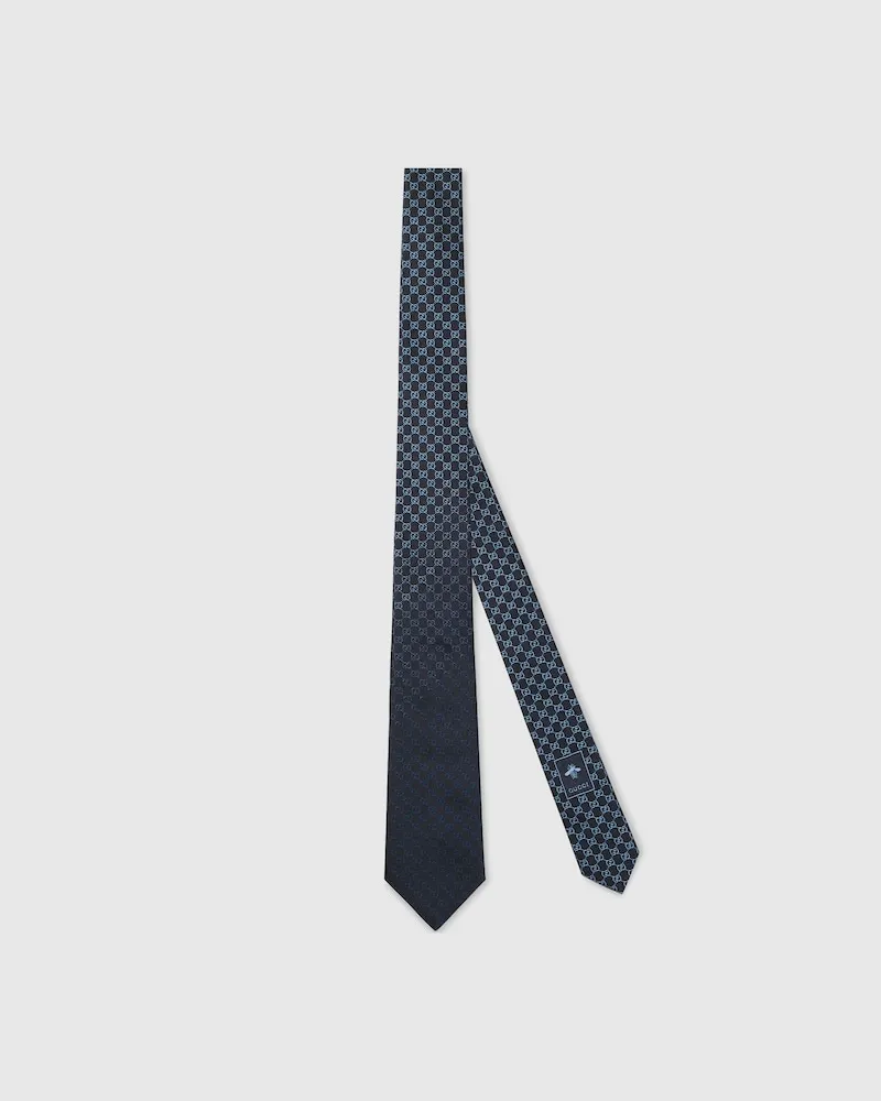 Gucci Krawatte aus GG Seidenjacquard Blau