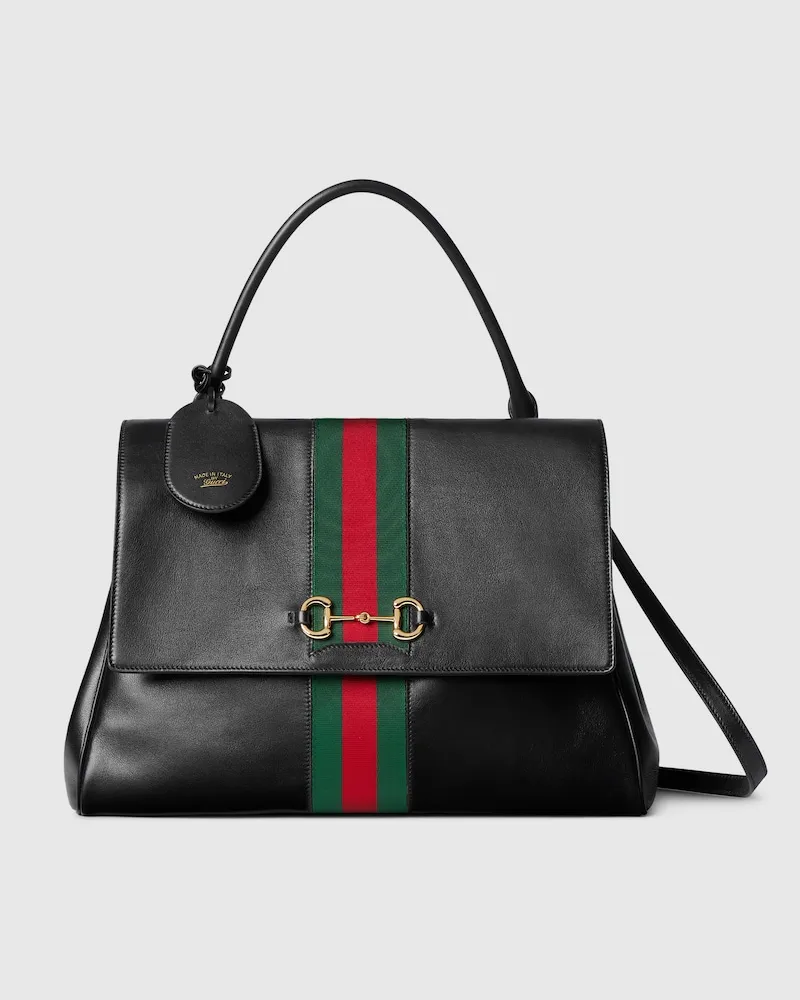 Gucci Große Paparazzo Henkeltasche Schwarz