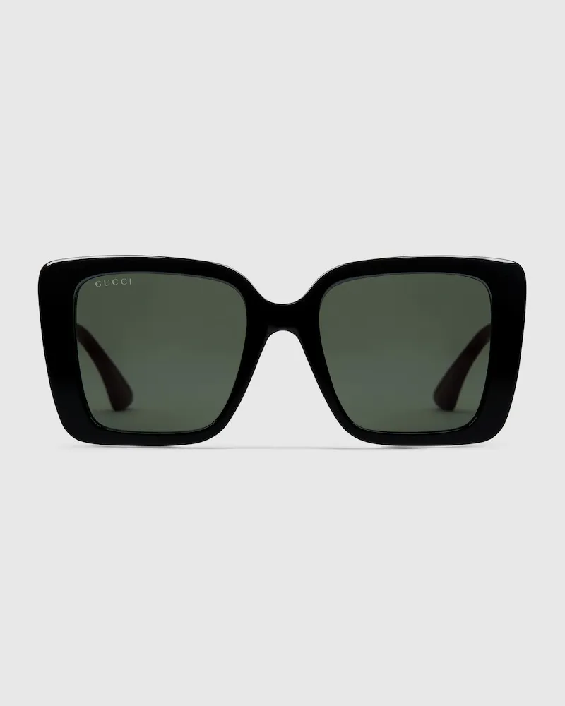 Gucci Sonnenbrille mit Eckigem Rahmen Schwarz
