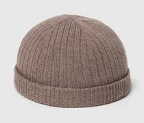 Mütze aus Geripptem Wollstrick, Größe