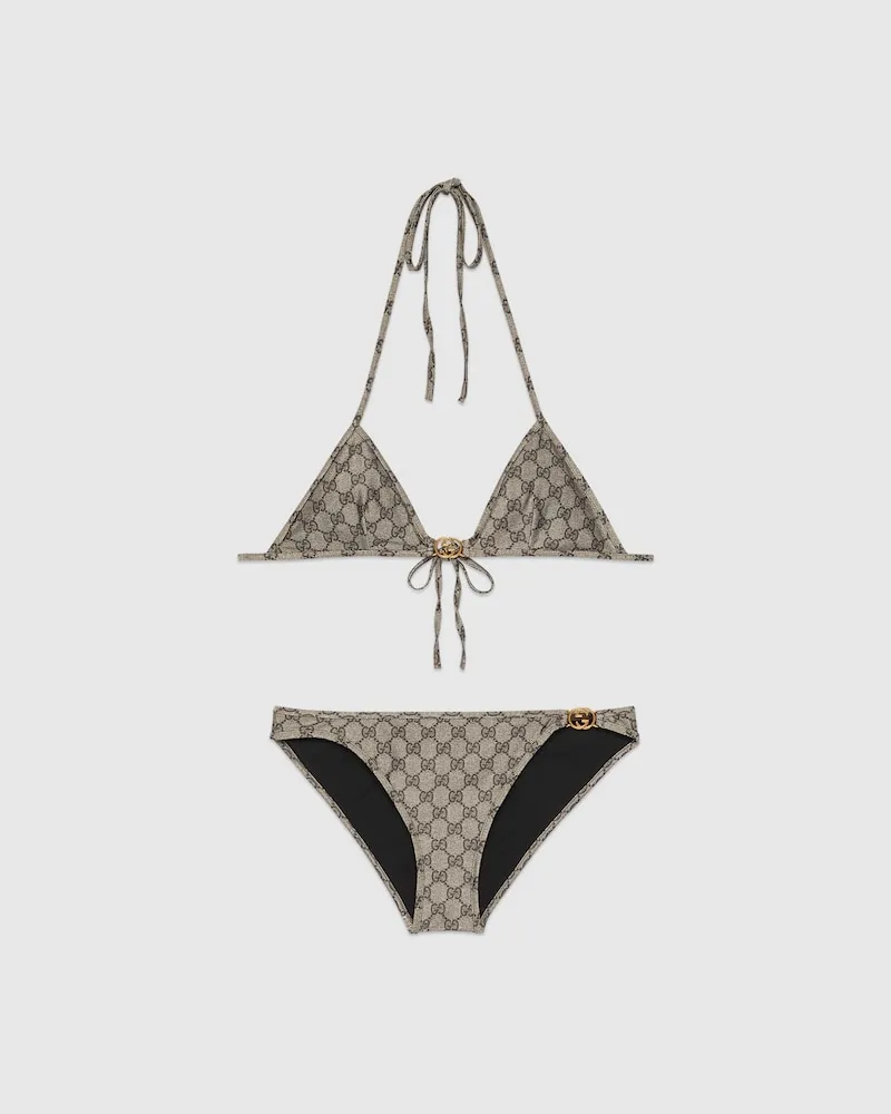 Gucci Bikini aus GG Stretch-Jersey, Größe Beige