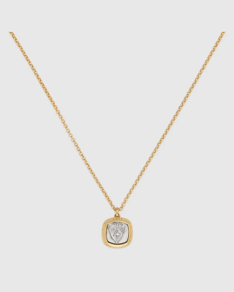 Gucci Crest Halskette mit Anhänger Goldfarbenes
