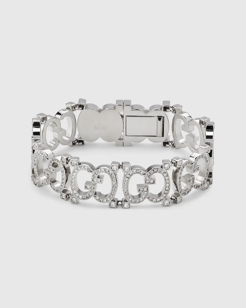 Gucci Strukturiertes Armband mit Kristall GG Undefined