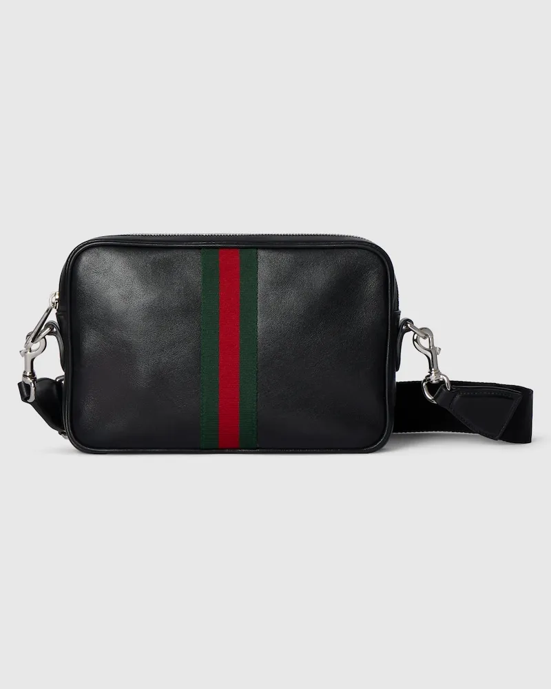 Gucci Kleine Web Trademark Umhängetasche Schwarz