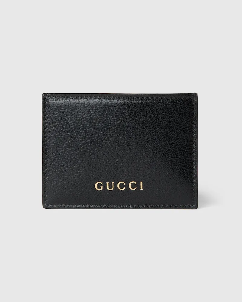 Gucci Kartenetui mit Schriftzug Schwarz