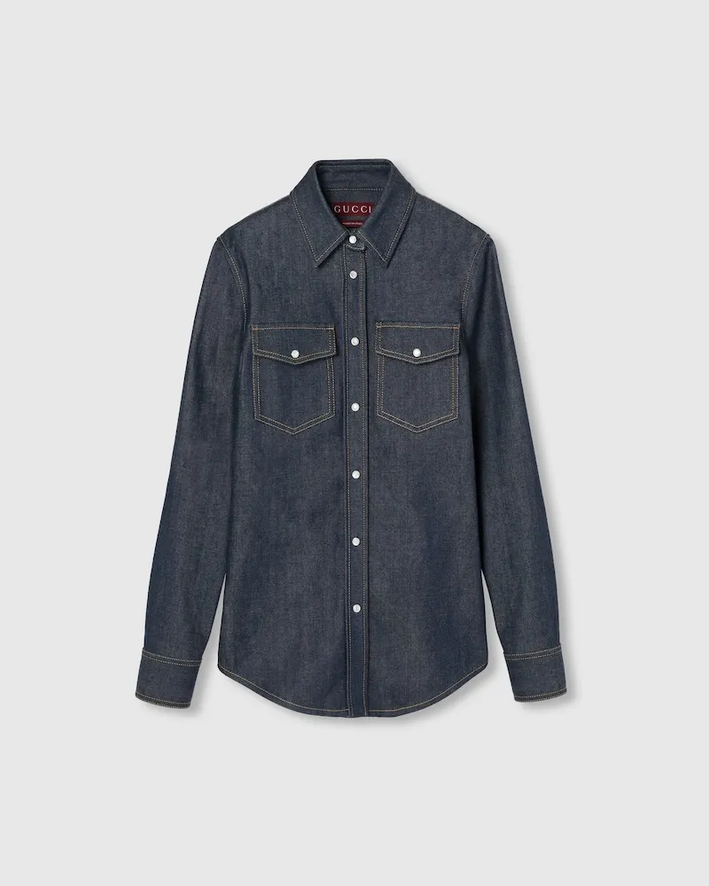 Gucci Bluse aus Denim, Größe Blau