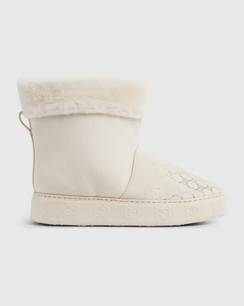 Gucci Damenstiefel Mit Futter aus Merinowolle, Größe Weiß