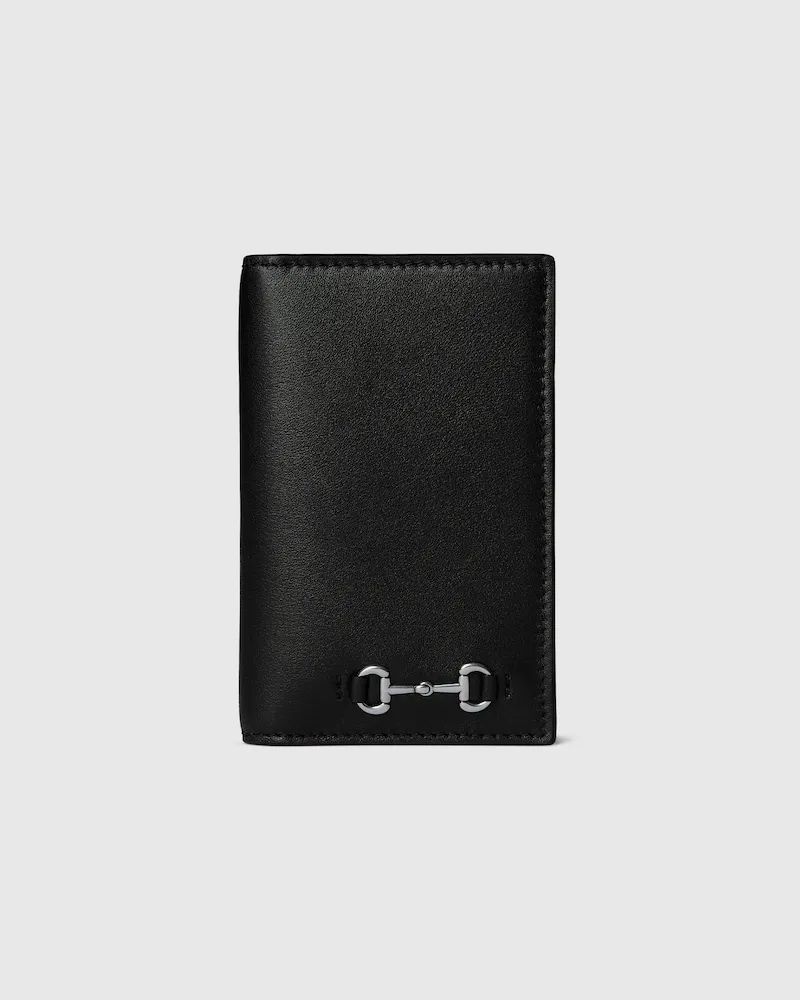Gucci Längliches Kartenetui Mit Horsebit Schwarz