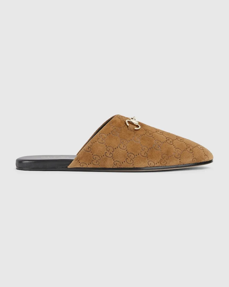 Gucci Herren-Mules Mit Horsebit, Größe Braun