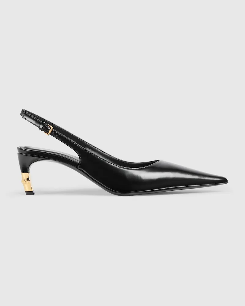 Gucci Damenschuh mit Fersenriemchen Und 'Castello Schwarz
