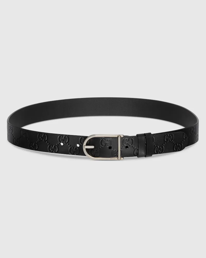 Gucci Wendbarer Gürtel Mit Abgerundeter Schnalle Schwarz