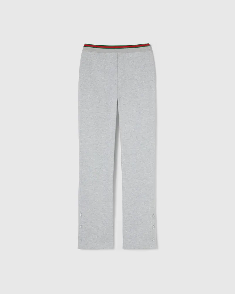 Gucci Freizeithose aus Baumwolljersey Mit Web, Größe Grau