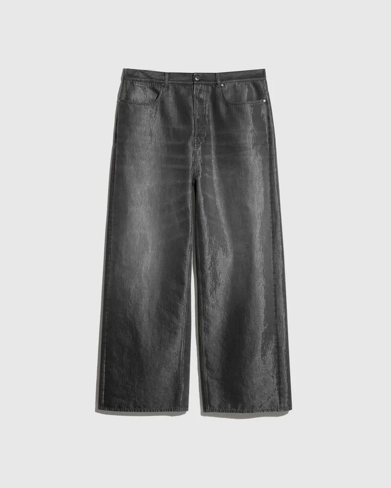 Gucci Gewaschene Baumwoll-Nylon-Denim-Hose Schwarz