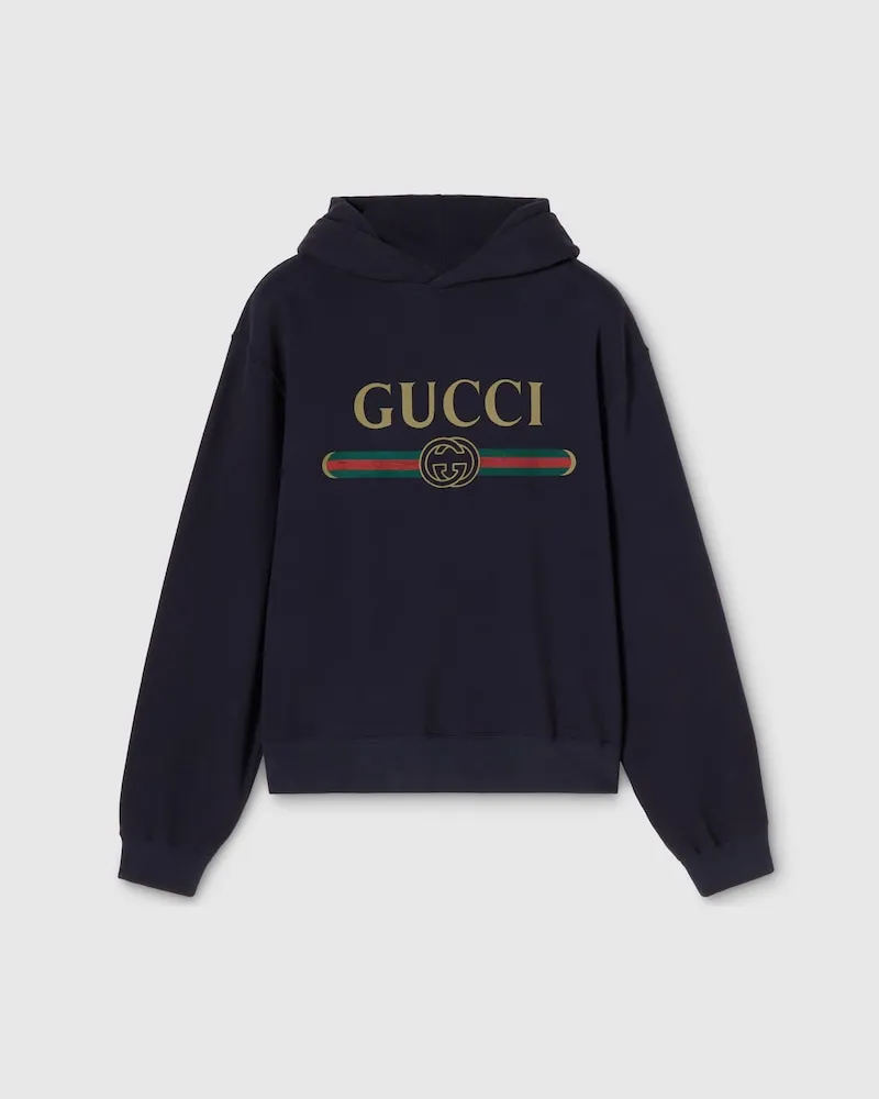 Gucci Sweat-shirt En Mélange De Cachemire Avec Imprimé, Taille Bleu