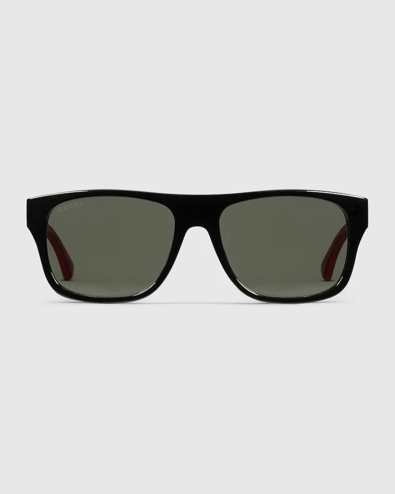 Gucci Sonnenbrille mit Eckigem Rahmen Schwarz