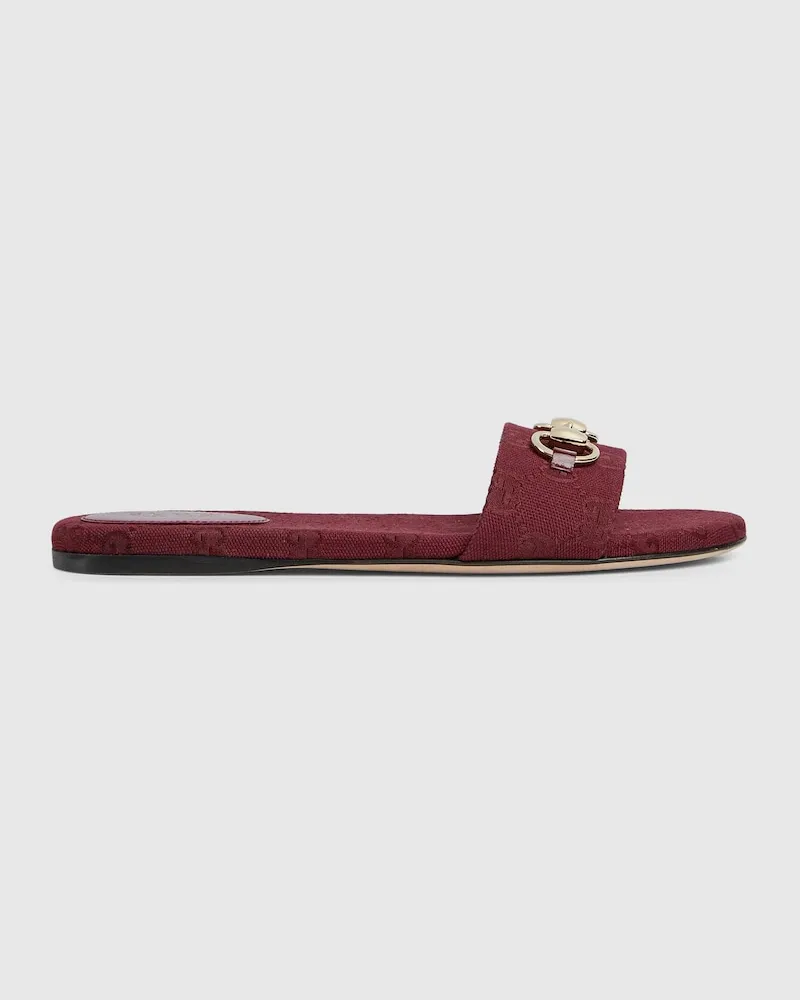 Gucci Damenpantolette Mit Horsebit, Größe Bordeauxrot