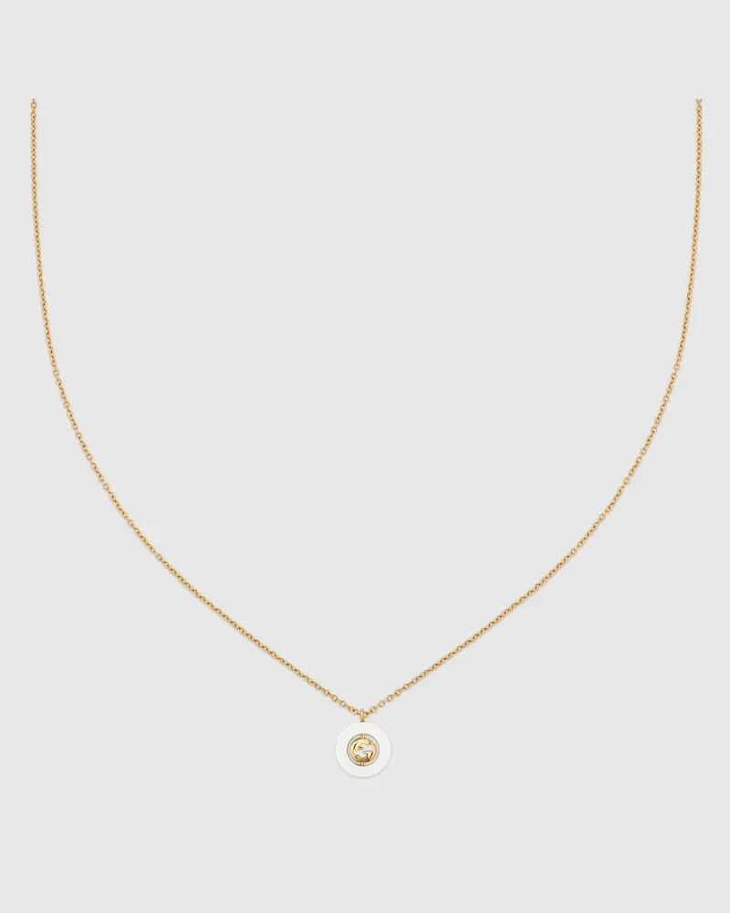 Gucci Interlocking Halskette mit Anhänger 18 Karat Gelbgold