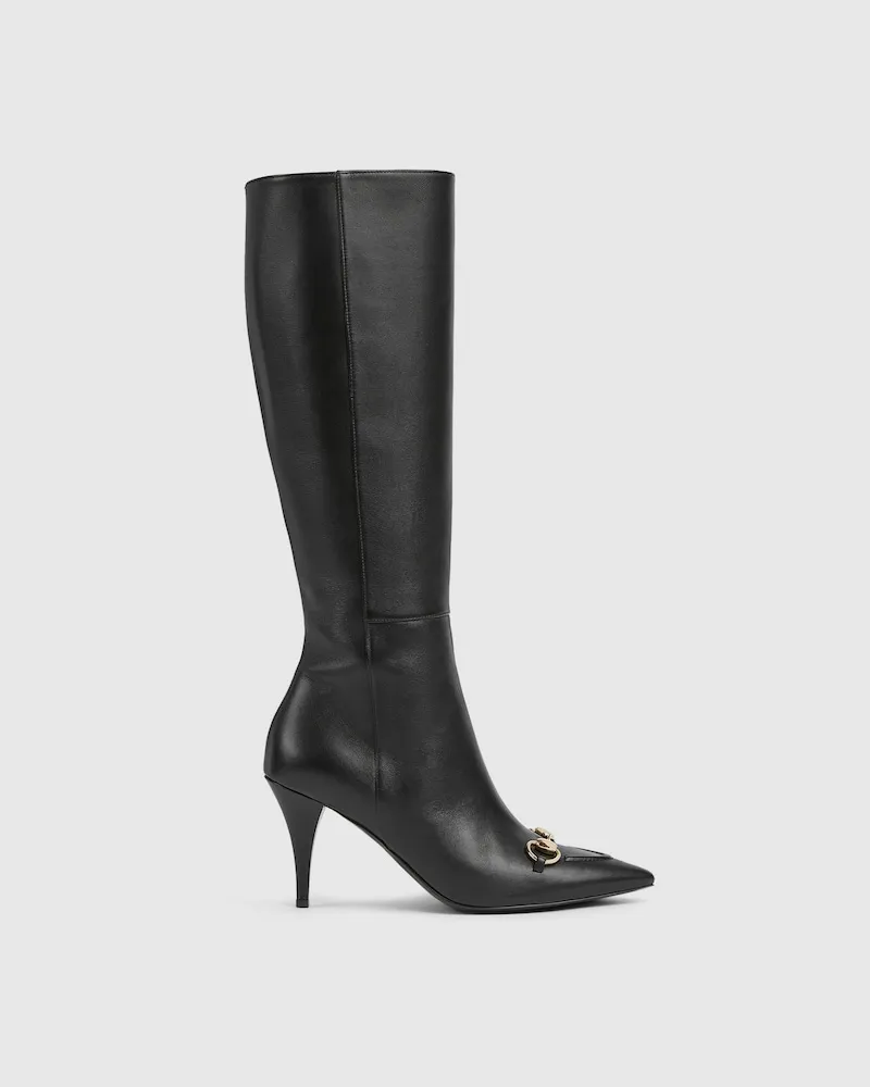 Gucci Damenstiefel Mit Horsebit, Größe Schwarz