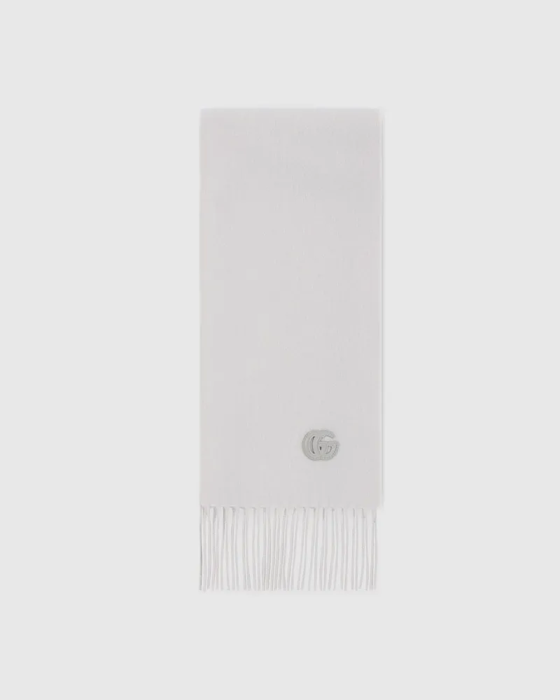 Gucci Schal aus Kaschmir Mit Patch Grau
