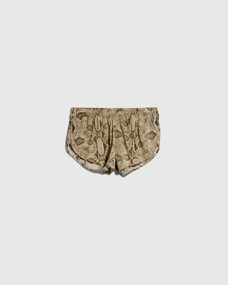 Gucci Shorts aus Seide mit Print, Größe Grau