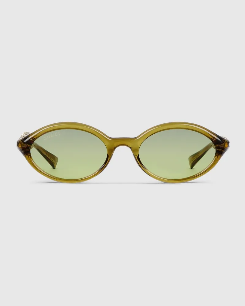 Gucci Sonnenbrille Mit Ovalem Rahmen Grün