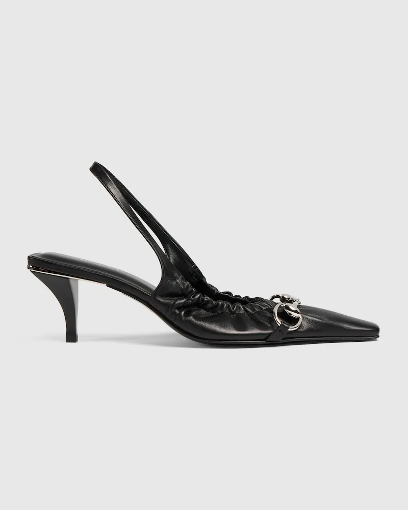 Gucci Vittoria Damenpumps mit Fersenriemchen Und Gummizug Schwarz