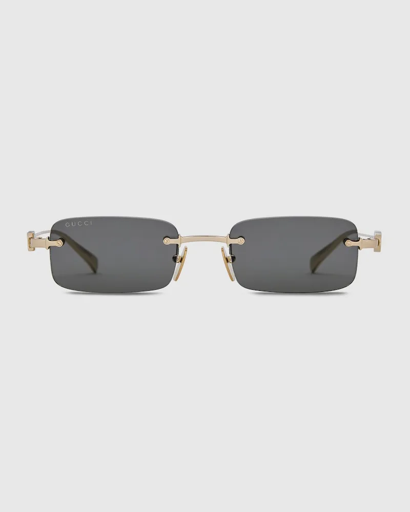Gucci Sonnenbrille Mit Rechteckigem Rahmen Gold