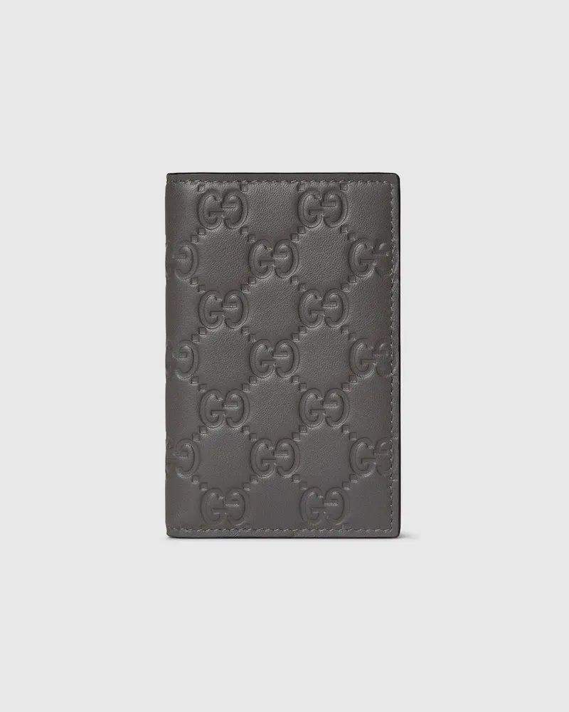 Gucci Porte-cartes GG Emblem Gris
