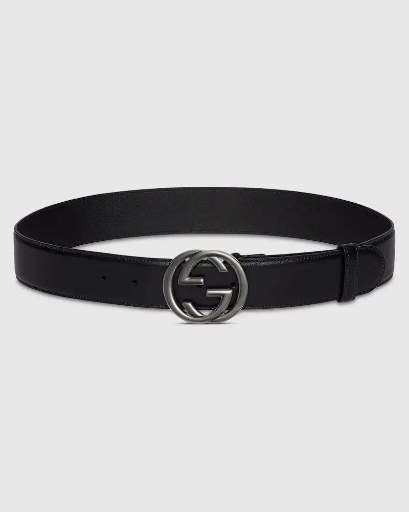 Gucci Gürtel Mit GG Schnalle, Größe 95 Schwarz