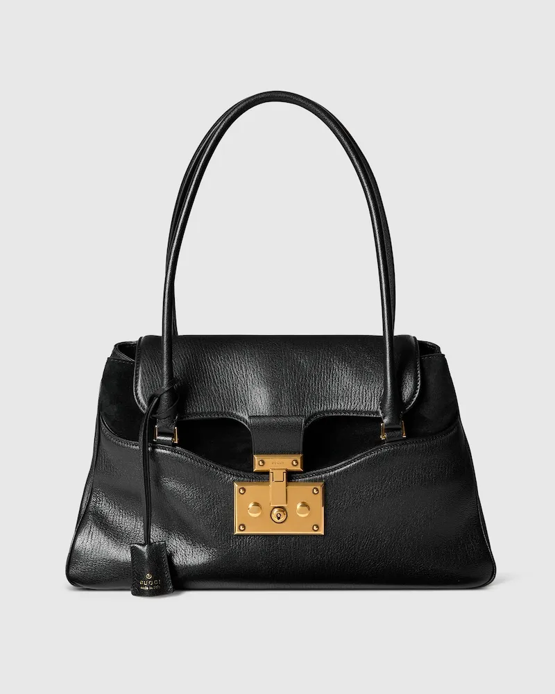 Gucci Großer Shopper mit Schloss Schwarz