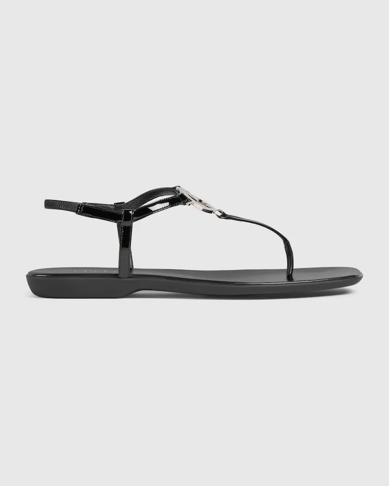 Gucci Damen-Zehensandale mit GG, Größe Schwarz